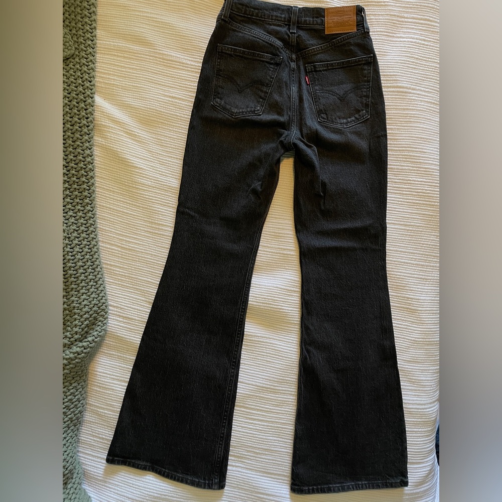 Levis Black 70s High Flare Size 25 - Picture 3 of 3